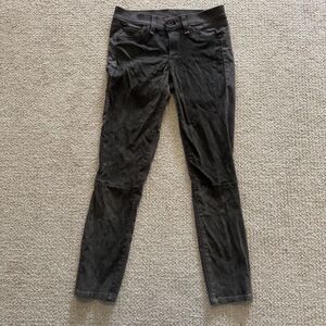 Rag & Bone Jeans Womens Size 27 Gray Embroidered Roica Contrast Panels Stretch